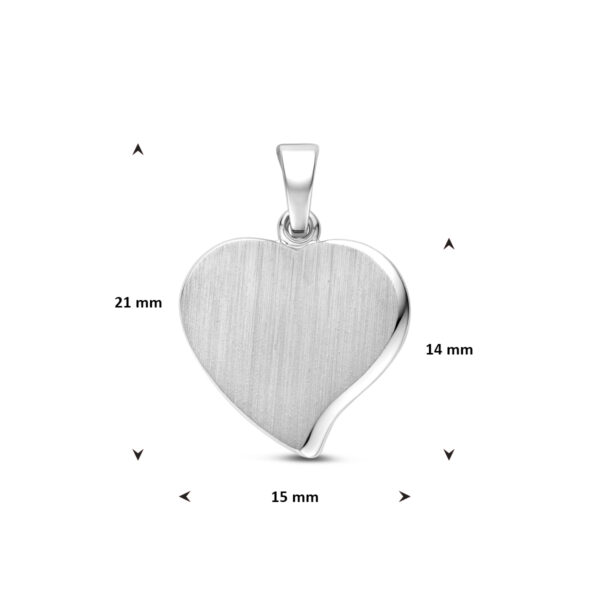 graveerhanger hartje 21 mm zilver gerhodineerd - Afbeelding 4