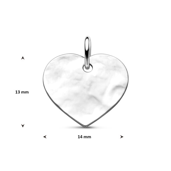 graveerhanger hartje gehamerd 13 mm zilver gerhodineerd - Afbeelding 4