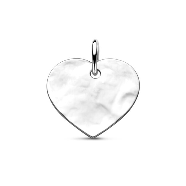 graveerhanger hartje gehamerd 13 mm zilver gerhodineerd