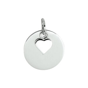 graveerhanger met hart zilver gerhodineerd