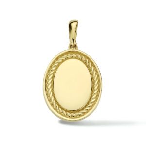 graveerhanger ovaal 14K geelgoud