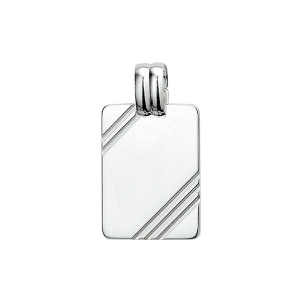 graveerhanger poli/mat gediamanteerd zilver wit