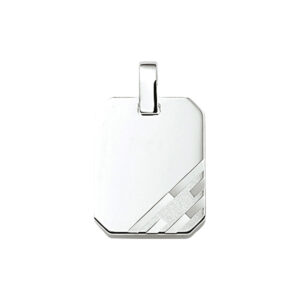 graveerhanger poli/mat zilver wit