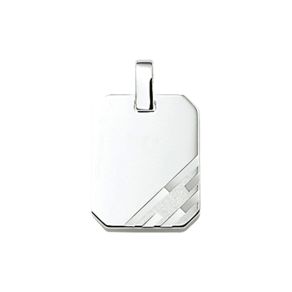 graveerhanger poli/mat zilver wit