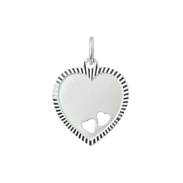graveerhartje gediamanteerd zilver wit