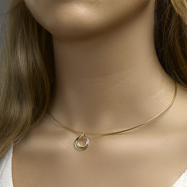 hanger 14K bicolor goud geel/wit - Afbeelding 2