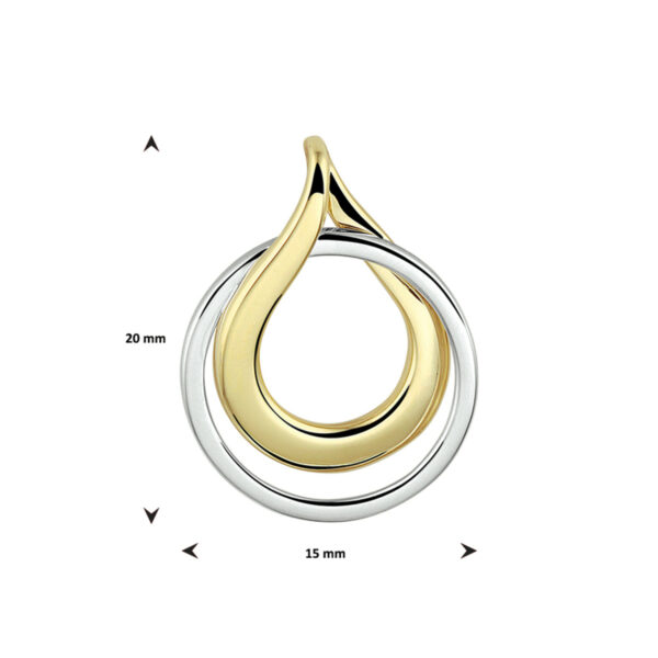 hanger 14K bicolor goud geel/wit - Afbeelding 4