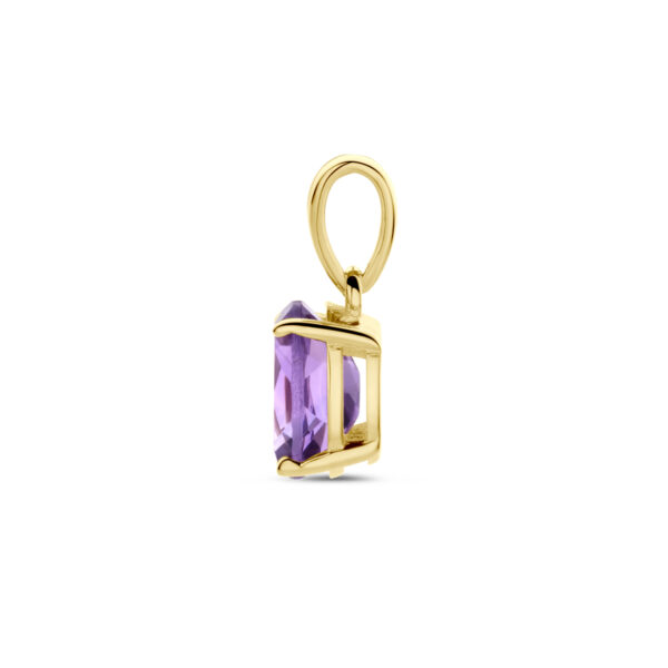hanger amethist 14K geelgoud - Afbeelding 2