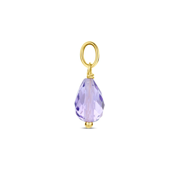 hanger amethist 14K geelgoud - Afbeelding 3