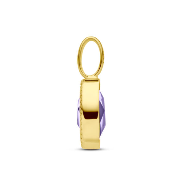 hanger amethist 14K geelgoud - Afbeelding 3