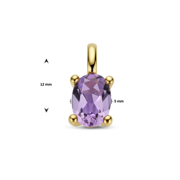 hanger amethist 14K geelgoud - Afbeelding 4
