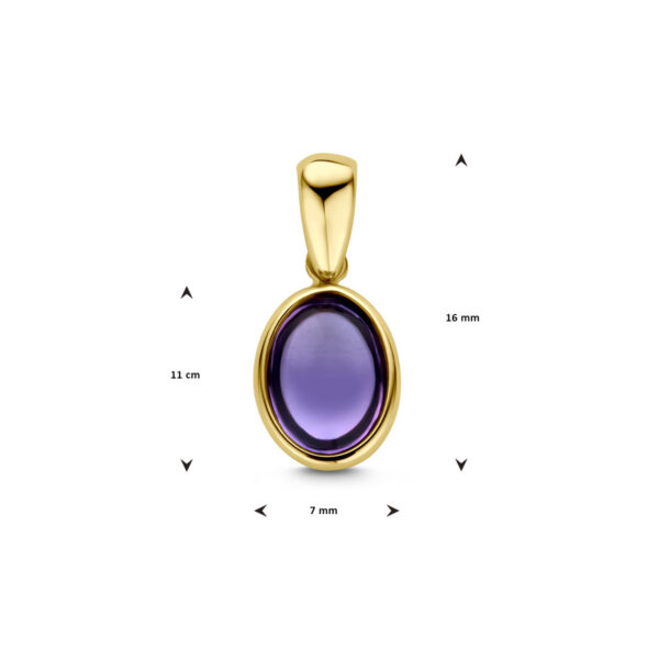 hanger amethist 14K geelgoud - Afbeelding 4