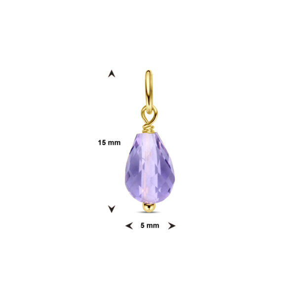 hanger amethist 14K geelgoud - Afbeelding 4