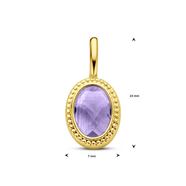 hanger amethist 14K geelgoud - Afbeelding 4