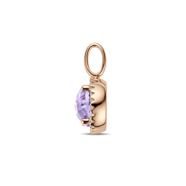 hanger amethist en diamant 0.09ct h si 14K roségoud - Afbeelding 3
