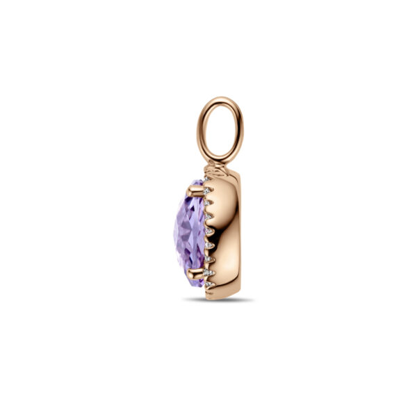 hanger amethist en diamant 0.10ct h si 14K roségoud - Afbeelding 3