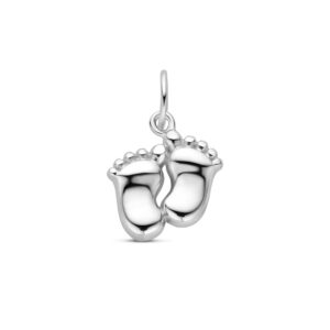 hanger baby voetjes 16 mm zilver gerhodineerd