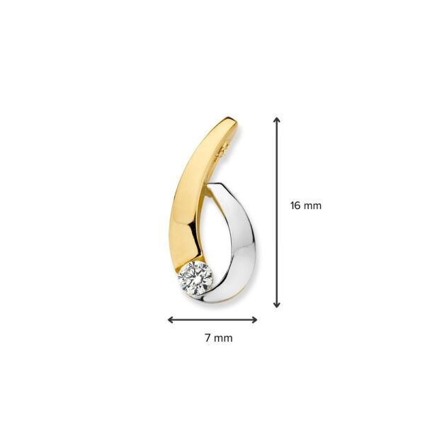 Hanger bicolor zirkonia - Afbeelding 2