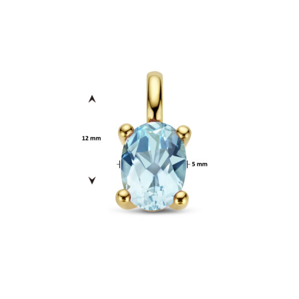 hanger blauw topaas 14K geelgoud - Afbeelding 4