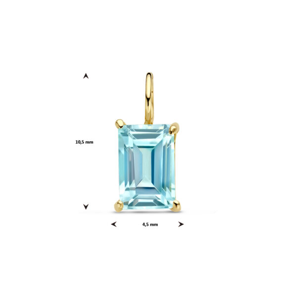 hanger blauw topaas 14K geelgoud - Afbeelding 4