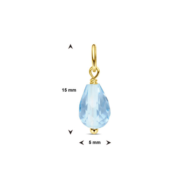hanger blauw topaas 14K geelgoud - Afbeelding 4