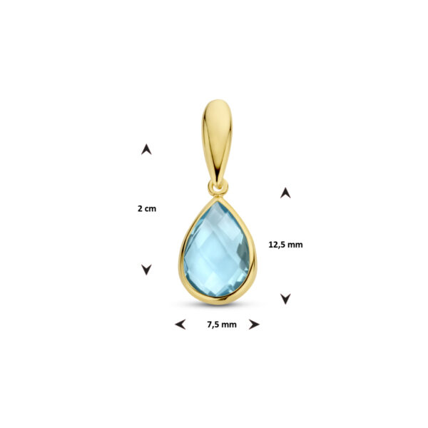 hanger blauw topaas 14K geelgoud - Afbeelding 4