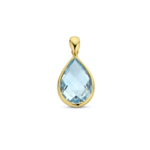 hanger blauw topaas 14K geelgoud