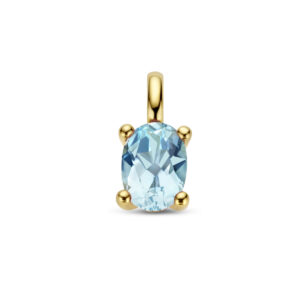 hanger blauw topaas 14K geelgoud