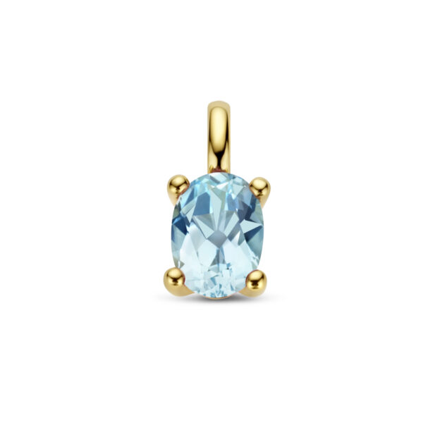 hanger blauw topaas 14K geelgoud