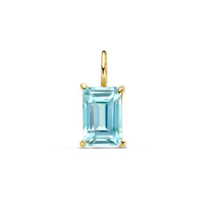 hanger blauw topaas 14K geelgoud