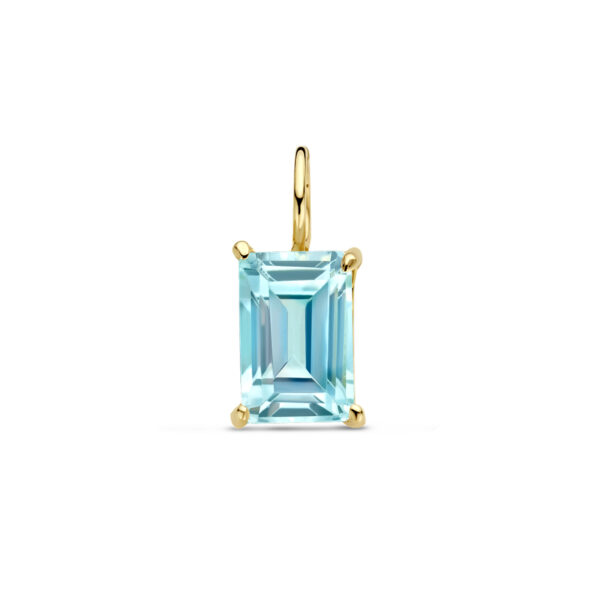 hanger blauw topaas 14K geelgoud