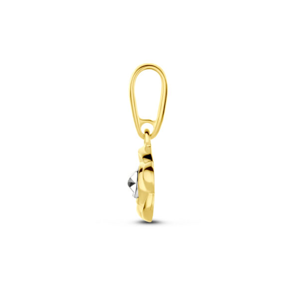hanger bloem 14K bicolor goud geel/wit - Afbeelding 3
