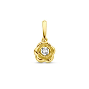 hanger bloem 14K bicolor goud geel/wit
