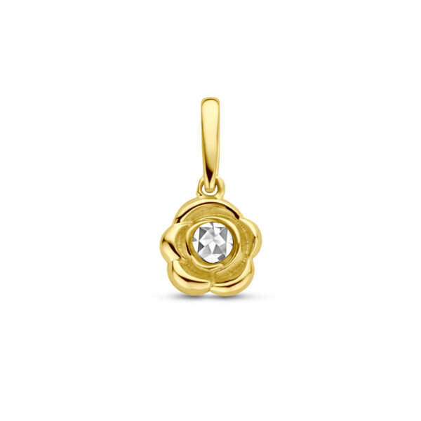 hanger bloem 14K bicolor goud geel/wit