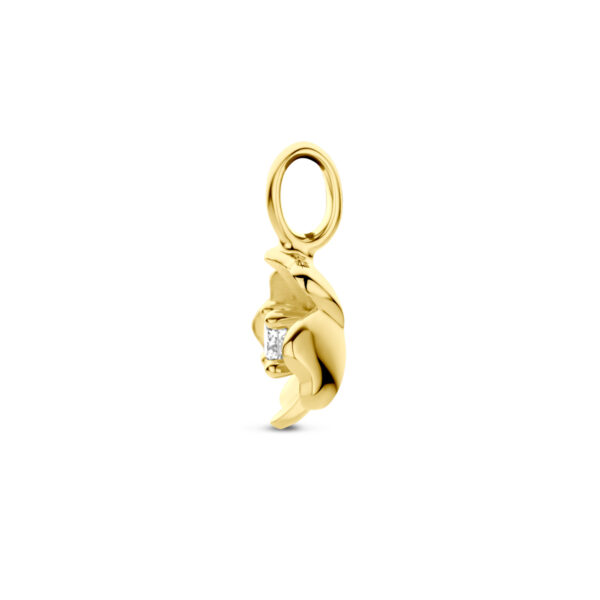 hanger bloem en diamant 0.10ct h si 14K geelgoud - Afbeelding 3