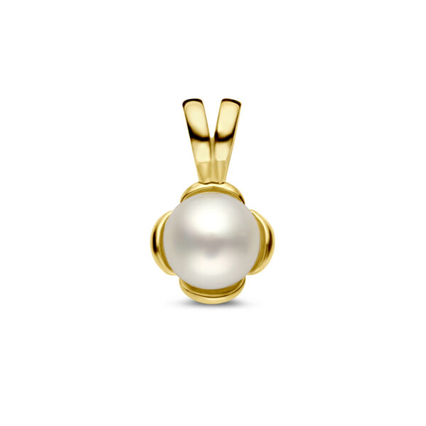 hanger bloem parel 14K geelgoud