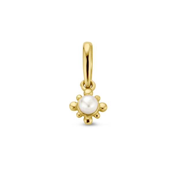 hanger bloem parel 14K geelgoud