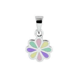 hanger bloem zilver gerhodineerd