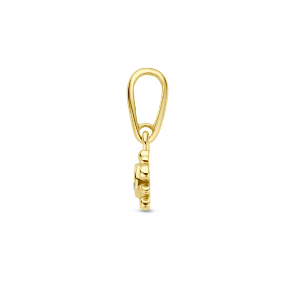 hanger bloem zirkonia 14K geelgoud - Afbeelding 3