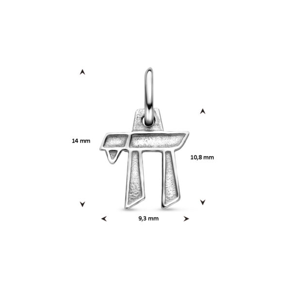 hanger chai teken zilver gerhodineerd - Afbeelding 4