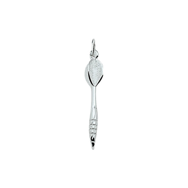 hanger dartpijl zilver wit
