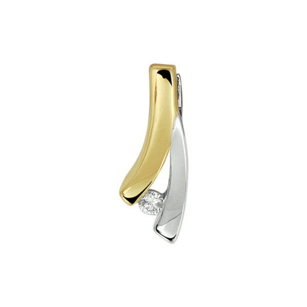 hanger diamant 0.022ct h si 14K bicolor goud geel/wit