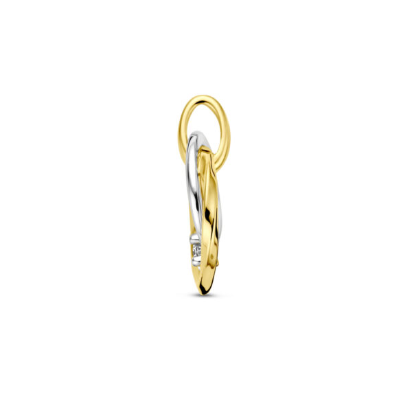 hanger diamant 0.03ct h si 14K bicolor goud geel/wit - Afbeelding 3