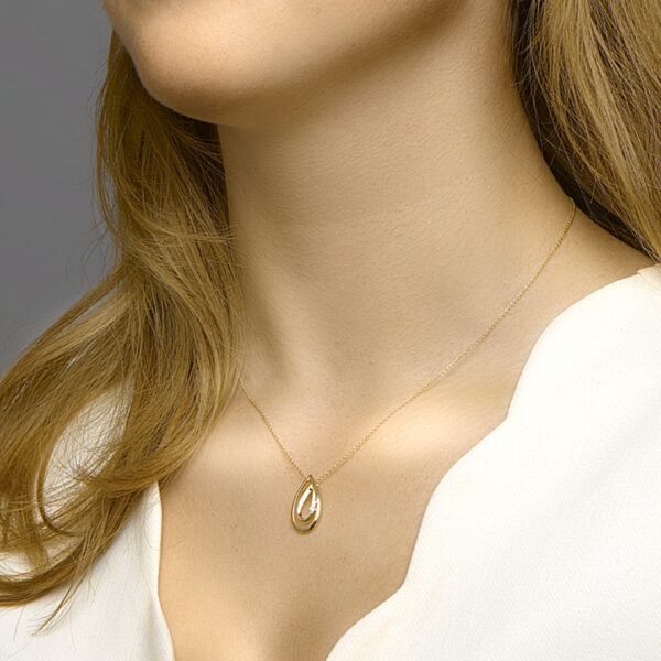 hanger diamant 0.040ct h si 14K geelgoud - Afbeelding 2