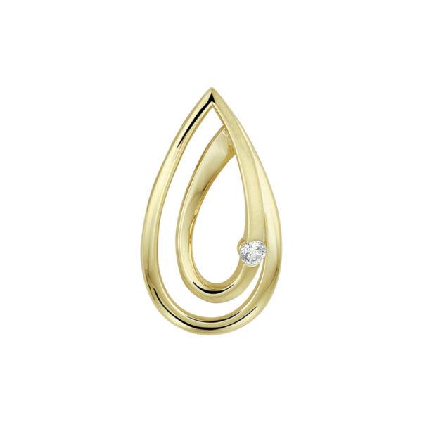 hanger diamant 0.040ct h si 14K geelgoud