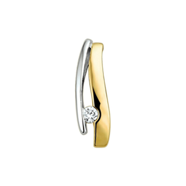 hanger diamant 0.051ct h si 14K bicolor goud geel/wit
