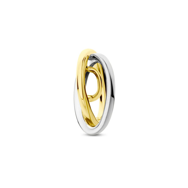 hanger diamant 0.05ct h si 14K bicolor goud geel/wit - Afbeelding 3