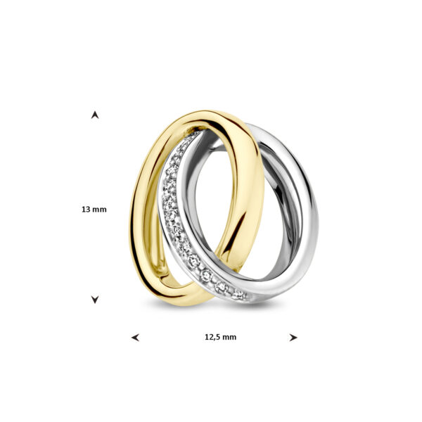 hanger diamant 0.05ct h si 14K bicolor goud geel/wit - Afbeelding 4
