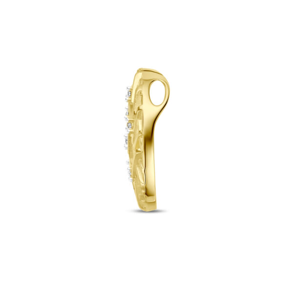 hanger diamant 0.075ct h si bicolor gestift 14K geelgoud - Afbeelding 3