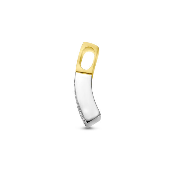 hanger diamant 0.07ct h si 14K bicolor goud geel/wit - Afbeelding 3